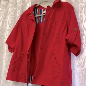 Red Coldwater creek, canvas material jacket